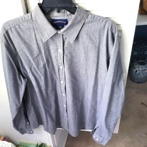 Charter Club Black and Gray Button Down Shirt for Timeless Elegance